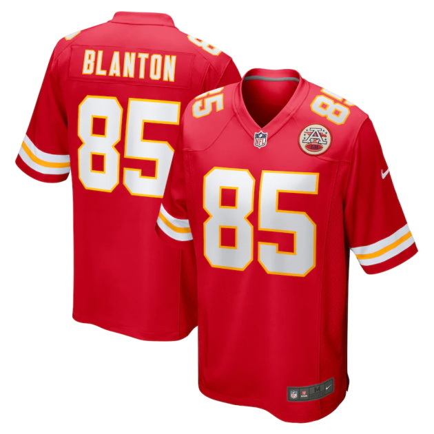 mens nike kendall blanton red kansas city chiefs game player jersey